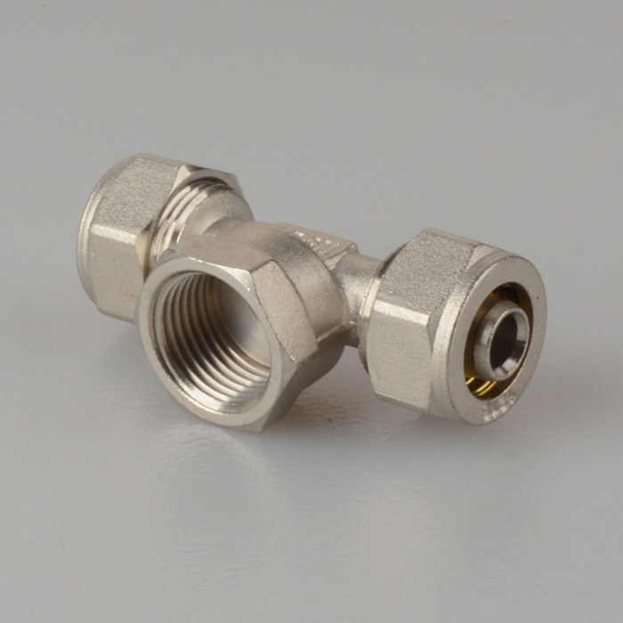 Messing weibliches Faden -T -Shirt